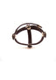 Rouge Three Piece Divider Adjustable Snap Leather Cock Ring - Black