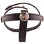 Rouge Three Piece Divider Adjustable Snap Leather Cock Ring - Black