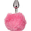 Running Wild Faux Fur Bunny Tail and Metallic Anal Plug - Metal/Pink