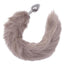 Running Wild Grey Tail Faux Fur Tail and Metallic Anal Plug - Grey/Metal