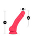 Ruse Hypnotize Silicone Dildo with Balls 7.5in - Cerise - Pink