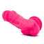 Ruse Hypnotize Silicone Dildo with Balls - Hot Pink/Pink - 7.5in