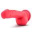 Ruse Shimmy Silicone Dildo with Balls 8.75in - Cerise - Red