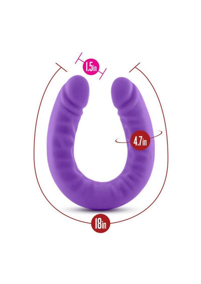 Ruse Silicone Slim Double Dong Dildo - Purple - 18in