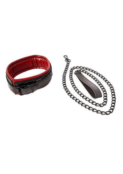 Saffron Collar and Leash - Black/Red