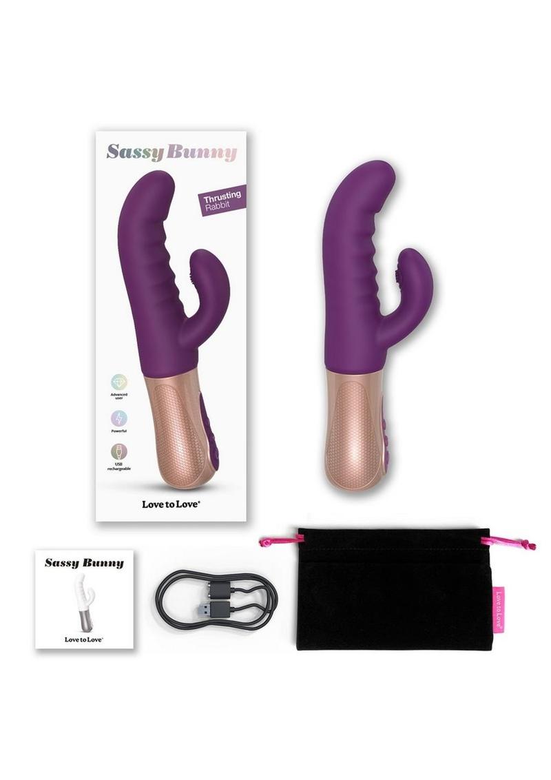 Sassy Bunny Dual Motor Rechargeable Silicone Thrusting Rabbit Vibrator