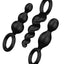 Satisfyer Booty Call Silicone Textured Anal Plugs Black 3 Each - Black - Per Set
