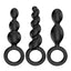 Satisfyer Booty Call Silicone Textured Anal Plugs Black 3 Each