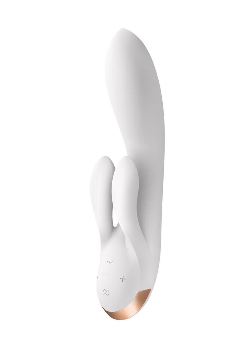 Satisfyer Double Flex Silicone Rabbit Vibrator - White