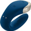Satisfyer Double Love Silicone Rechargeable Dual Vibrator with Remote Control - Blue