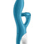 Satisfyer Embrace Me Silicone Rechargeable Vibrator with Clitoral Stimulation - Blue/Turquoise