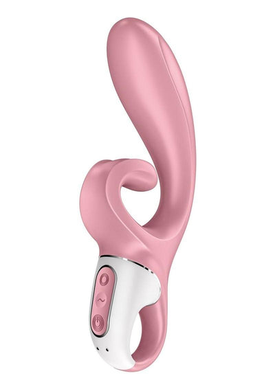 Satisfyer Hug Me Rechargeable Silicone Vibrator with Clitoral Stimulation - Pink