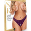 Secret Kisses Lace and Pearl Crotchless Thong - Purple - Queen