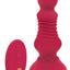 Secret Kisses Remote Control Thrusting Rechargeable Silicone Rosebud Buttplug - Red