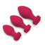 Secret Kisses Rosegasm Butt Bouquet Training Set Silicone Butt Plugs - 3 Piece - Red