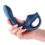 Seduction Kaia Rechargeable Silicone Dual Vibrator with Air Pulse Clitoral Stimulator - Blue