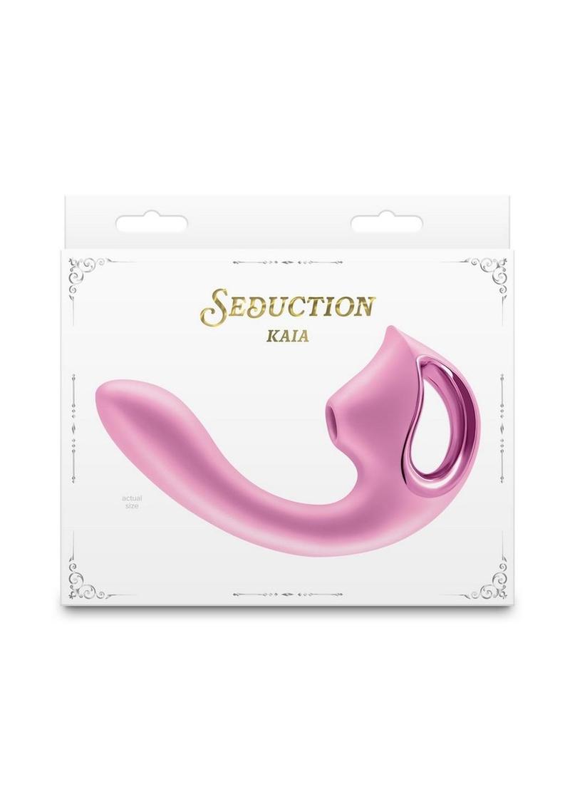 Seduction Kaia Rechargeable Silicone Dual Vibrator with Air Pulse Clitoral Stimulator