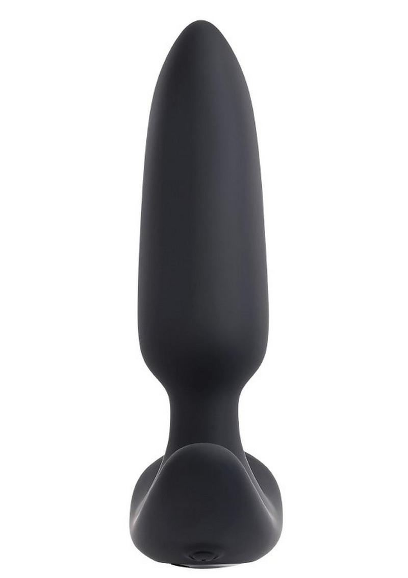 Selopa Black Beauty Rechargeable Silicone Vibrating Plug - Black