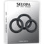Selopas 3 Ring Circus Silicone Cock Ring - Black
