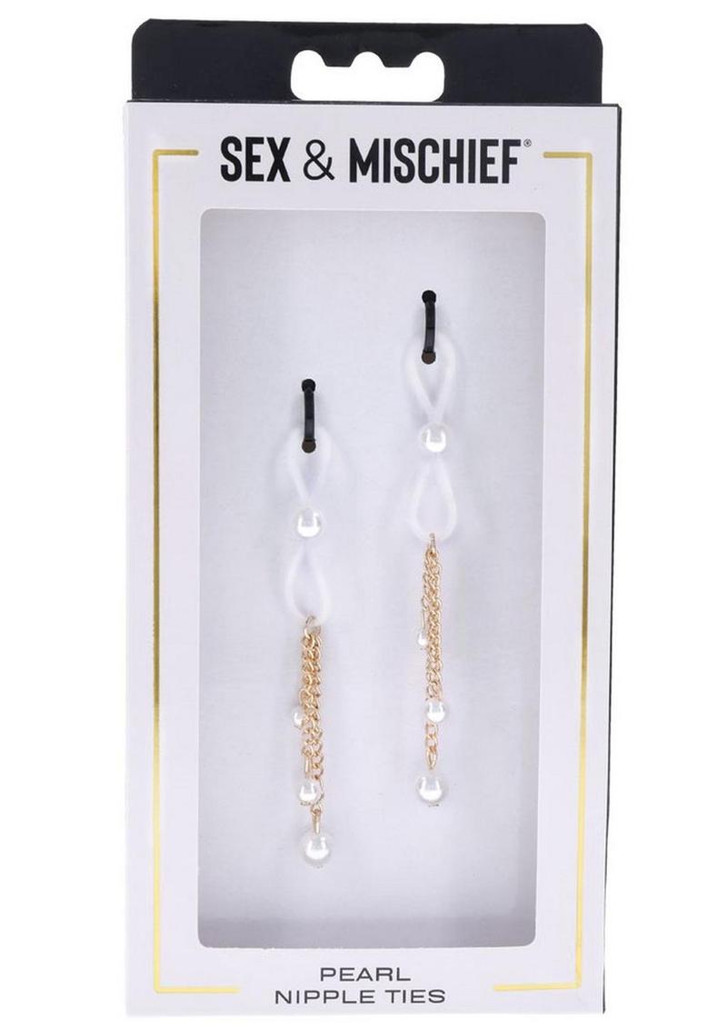 Sex and Mischief Pearl Nipple Ties