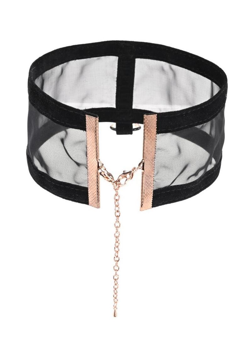 Sex and Mischief Sheer Day Collar - Black/Rose Gold