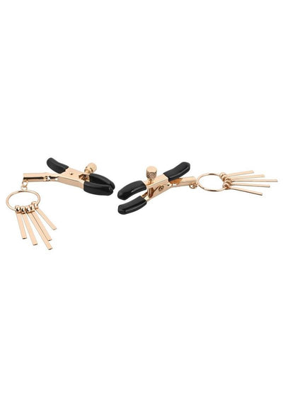 Sex and Mischief Verge Nipple Clamps - Black/Gold