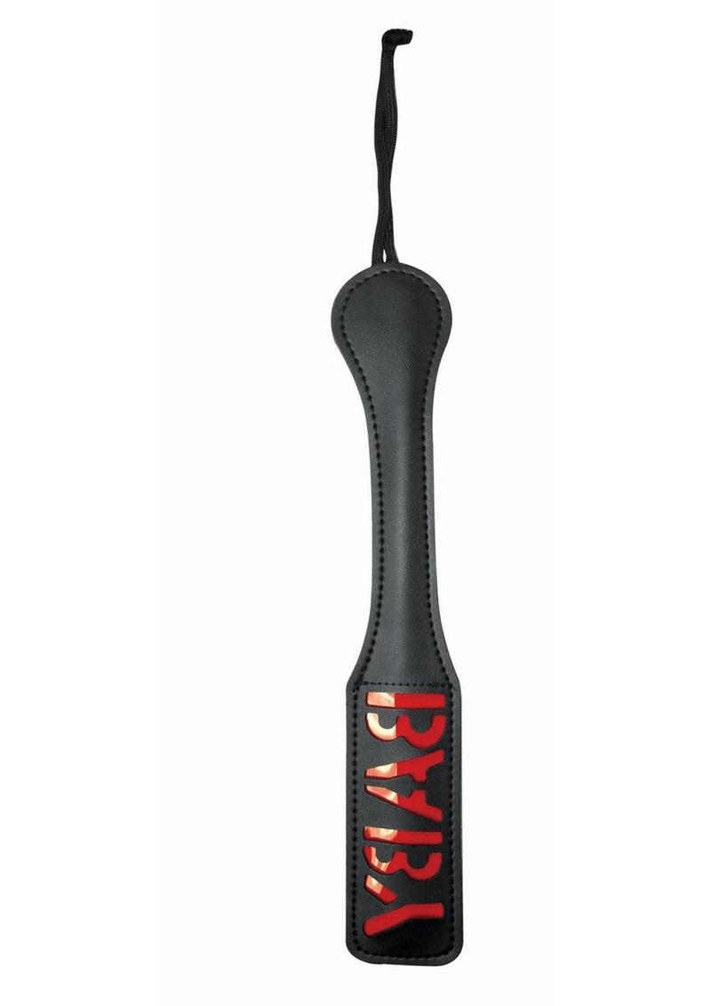 Sex and Mischief Vinyl Baby Paddle - Black/Red