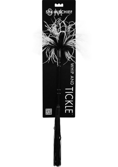 Sex and Mischief Whip and Tickler - Black/White