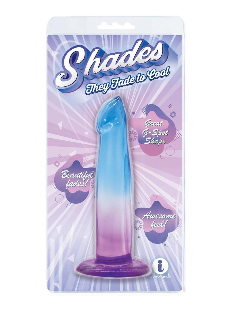 Shades G-Spot Dildo with Suction Cup - Blue/Purple - 6.25in