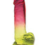 Shades Gradient Dildo - Pink/Yellow - 8in