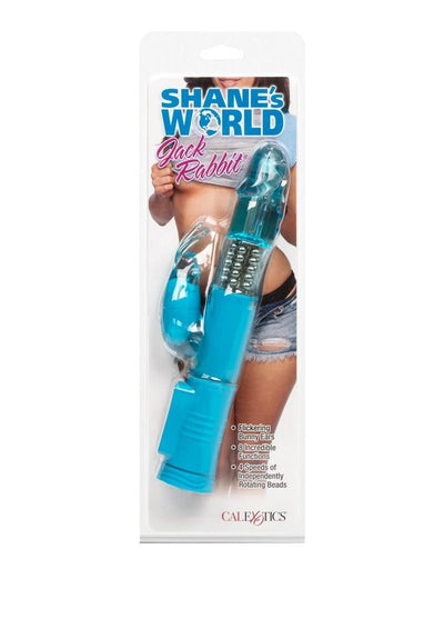 Shane's World Jack Rabbit Beaded Vibrator - Blue