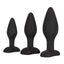 Silicone Anal Exerciser Anal Plug - Black - 3 Per Set/Set