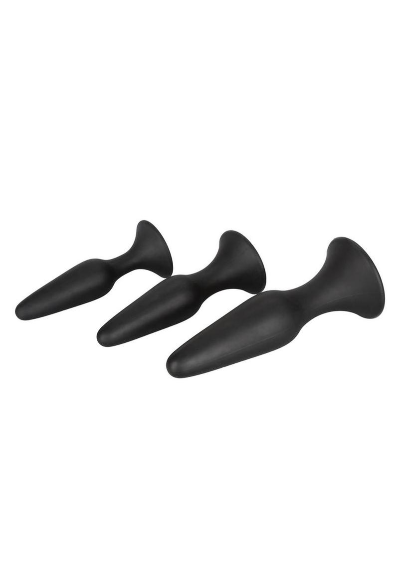 Silicone Anal Trainer Kit Black 3 Sizes - Black