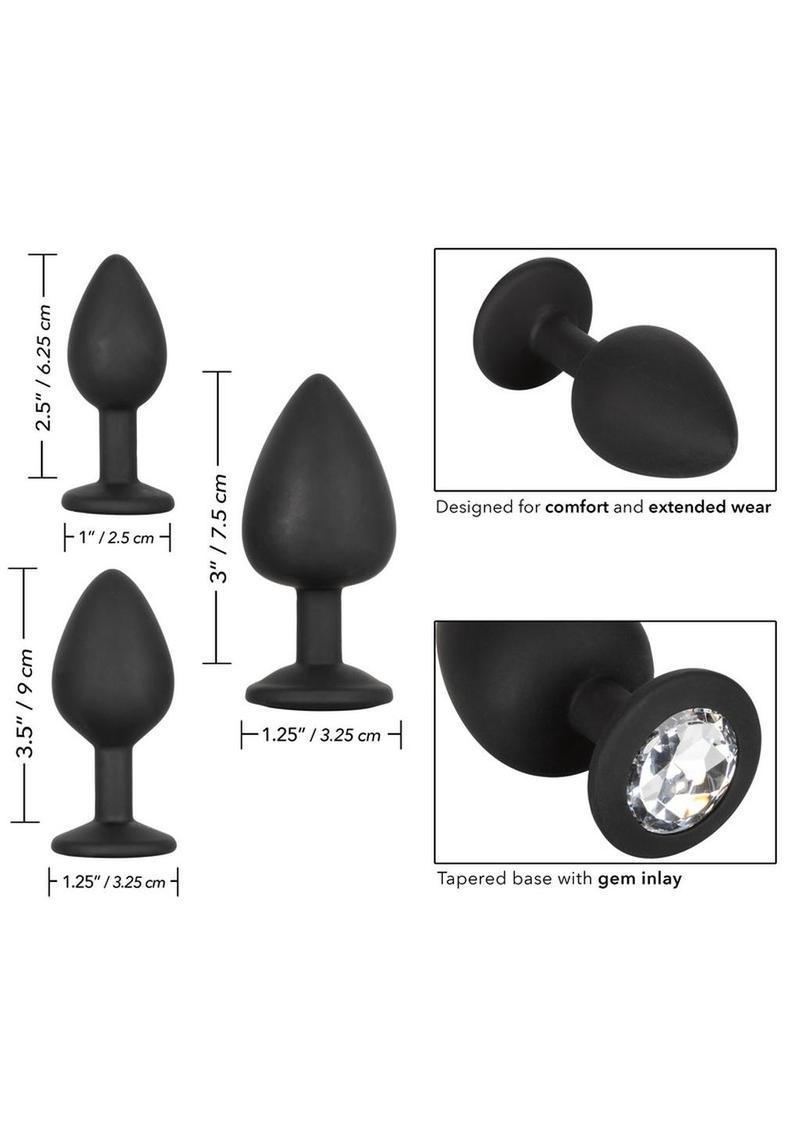 Silicone Gem Anal Kit Silicone Waterproof - Black