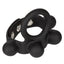 Silicone Medium Weighted C-Ring Ball Stretcher Cock Ring - Black - Medium