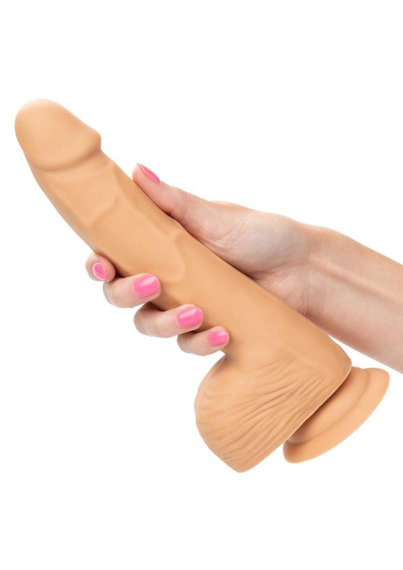 Silicone Studs Realistic Dildo - Vanilla - 8in