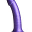 Simply Sweet Metallic Silicone Dildo - Purple - 7in