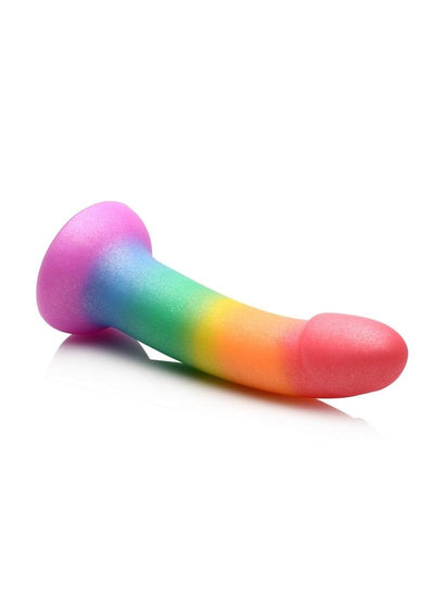 Simply Sweet Phallic Silicone Rainbow Dildo - Multicolor