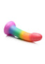 Simply Sweet Phallic Silicone Rainbow Dildo - Multicolor