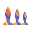 Simply Sweet Rainbow Silicone Butt Plug - Multicolor - 3 Piece/Set