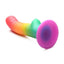 Simply Sweet Ribbed Silicone Rainbow Dildo - Multicolor