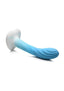 Simply Sweet Rippled Silicone Dildo - Blue/White