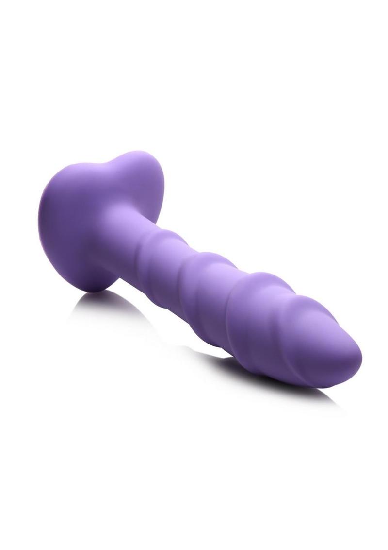 Simply Sweet Swirl Silicone Dildo - Purple