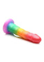 Simply Sweet Swirl Silicone Rainbow Dildo - Multicolor