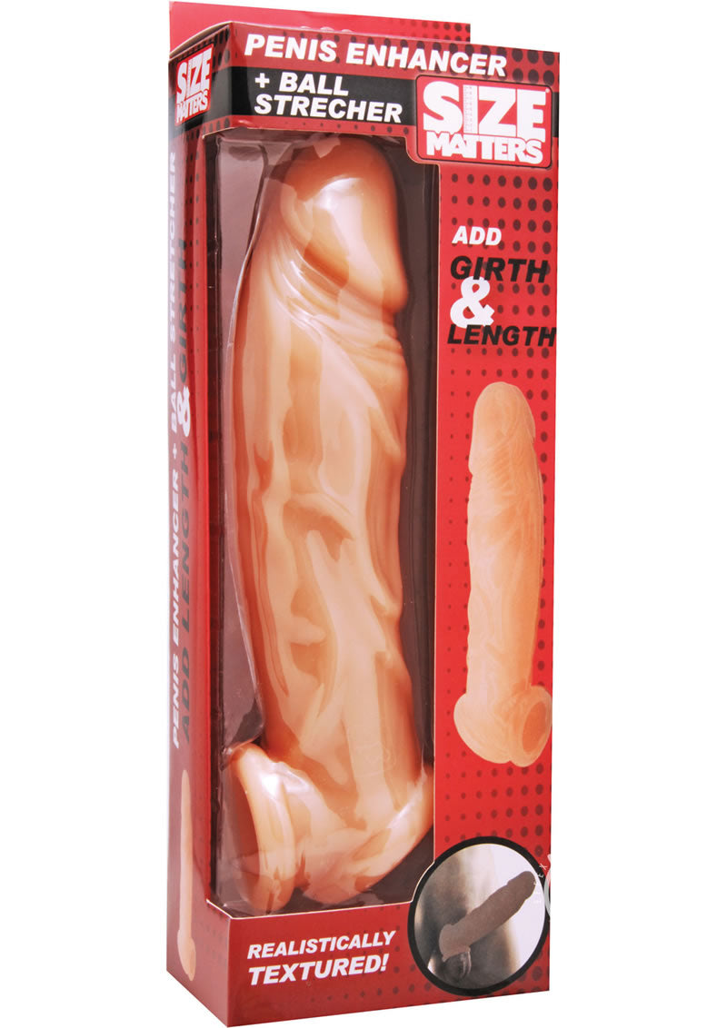 Size Matters Realistic Penis Enhancer and Ball Stretcher - Vanilla