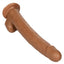 Size Queen Dildo with Balls - Chocolate - 12in