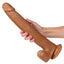 Size Queen Dildo with Balls - Chocolate - 12in