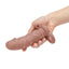 Size Up Silicone Vibrating Realistic Penis Extender with Ball Loop