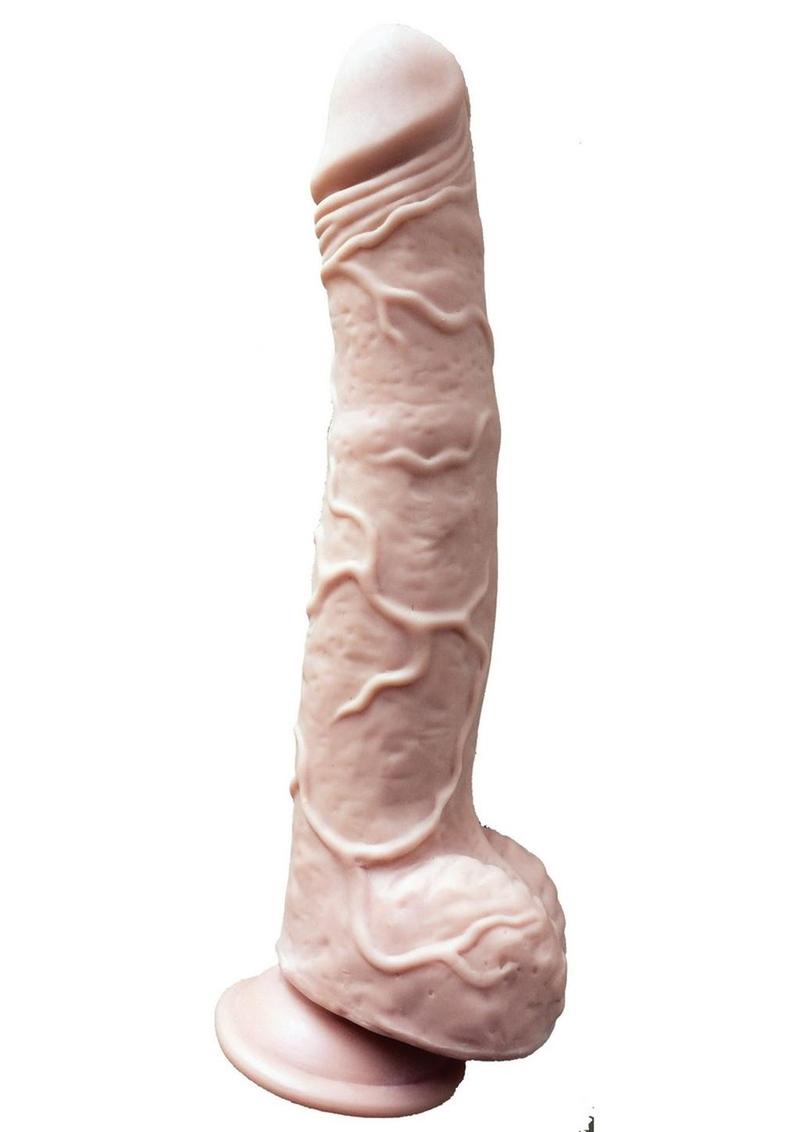 Skinsations Cocksaurus Dildo Silicone - Vanilla - 11in