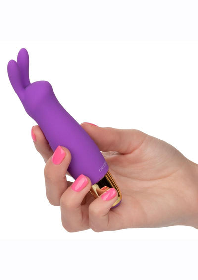 Slay #Buzzme Rechargeable Silicone Rabbit Ears Bullet Vibrator - Purple